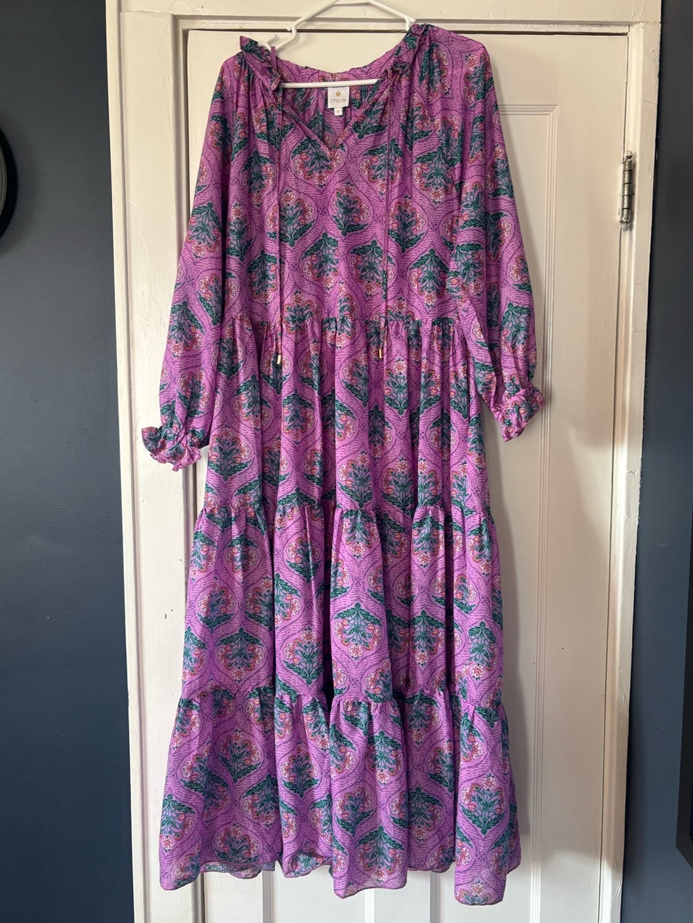 J. Marie The Ivy Purple Floral Maxi Dress Size S